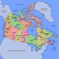 Canadá mapa territorio con frontera vector