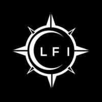 LFI abstract technology circle setting logo design on black background. LFI creative initials letter logo. vector