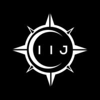 IIJ abstract technology circle setting logo design on black background. IIJ creative initials letter logo. vector