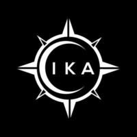 IKA abstract technology circle setting logo design on black background. IKA creative initials letter logo. vector