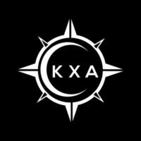 KXA abstract technology circle setting logo design on black background. KXA creative initials letter logo. vector