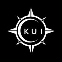 kui resumen tecnología circulo ajuste logo diseño en negro antecedentes. kui creativo iniciales letra logo.kui resumen tecnología circulo ajuste logo vector