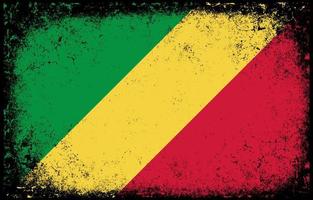 old dirty grunge vintage congo national flag illustration vector