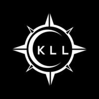 KLL abstract technology circle setting logo design on black background. KLL creative initials letter logo. vector