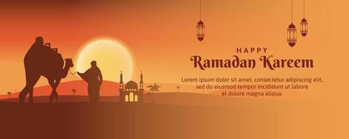 Ramadan website banner vector art