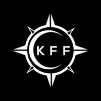 KFF abstract technology circle setting logo design on black background. KFF creative initials letter logo. vector