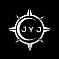 jyj resumen tecnología circulo ajuste logo diseño en negro antecedentes. jyj creativo iniciales letra logo. vector