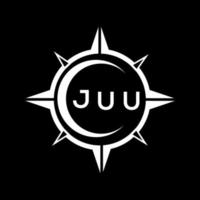 Juu resumen tecnología circulo ajuste logo diseño en negro antecedentes. Juu creativo iniciales letra logo. vector