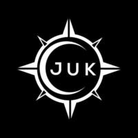 juk resumen tecnología circulo ajuste logo diseño en negro antecedentes. juk creativo iniciales letra logo. vector