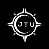 JTU abstract technology circle setting logo design on black background. JTU creative initials letter logo. vector