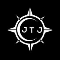 jtj resumen tecnología circulo ajuste logo diseño en negro antecedentes. jtj creativo iniciales letra logo. vector