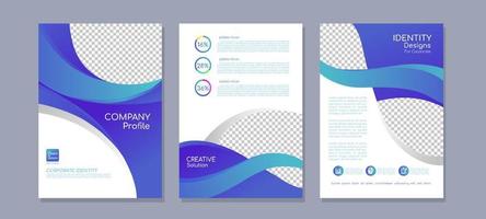 Technology Company Profile Blue Gradient Template vector