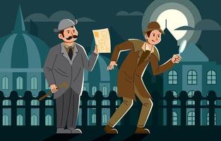 Two Detectives in Investigation vector