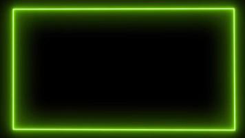 neon light frame with bright colors on black background for inserting content video