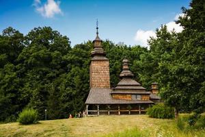 Old wooden church in the village photo