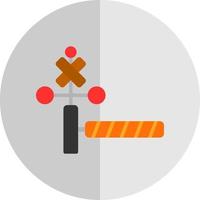 Railroad Crossing Vector Icon Design