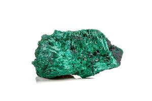 Macro mineral stone plisoviy, plush, satin malachite on a white background photo