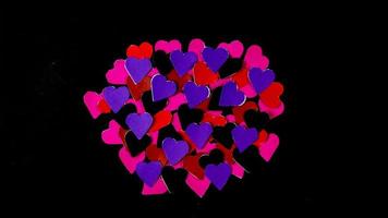 multicolored heart on black background for valentine's day photo