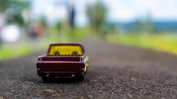 minahasa, Indonesia  January 2023, toy car in the rice field photo