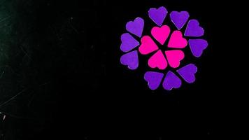 multicolored heart on black background for valentine's day photo