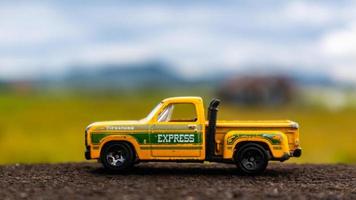 minahasa, Indonesia  January 2023, toy car in the rice field photo