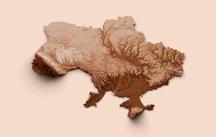 Map of Ukraine in old style, brown graphics in a retro style Vintage Style. High detailed 3d illustration photo