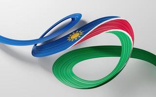3d bandera de Namibia país, 3d ondulado cinta aislado en blanco fondo, 3d ilustración foto
