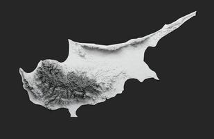 Cyprus Map Cyprus Flag Shaded relief Color Height map on black Background 3d illustration photo