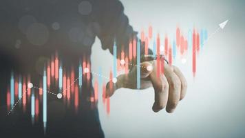 Investment ideas and technology business, Funds, Stock market and digital assets, Investors or trader, Financial data analysis, Stock graphs and forex trading, business finance background photo