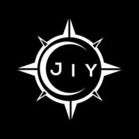 jiy resumen tecnología circulo ajuste logo diseño en negro antecedentes. jiy creativo iniciales letra logo. vector