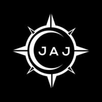 JAJ abstract technology circle setting logo design on black background. JAJ creative initials letter logo. vector