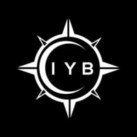 IYB abstract technology circle setting logo design on black background. IYB creative initials letter logo. vector