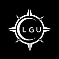 LGU abstract technology circle setting logo design on black background. LGU creative initials letter logo. vector