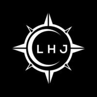 lhj resumen tecnología circulo ajuste logo diseño en negro antecedentes. lhj creativo iniciales letra logo. vector
