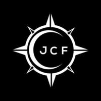 JCF abstract technology circle setting logo design on black background. JCF creative initials letter logo. vector