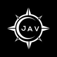 JAV abstract technology circle setting logo design on black background. JAV creative initials letter logo. vector