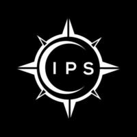 IPS abstract technology circle setting logo design on black background. IPS creative initials letter logo. vector