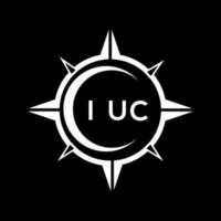 IUC abstract technology circle setting logo design on black background. IUC creative initials letter logo. vector