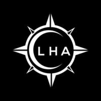 LHA abstract technology circle setting logo design on black background. LHA creative initials letter logo. vector