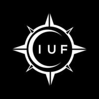 IUF abstract technology circle setting logo design on black background. IUF creative initials letter logo. vector