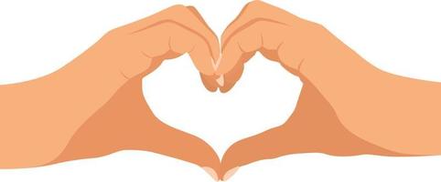 Handshake symbol forming a heart.Hands forming a heart isolated. make a heart with a touch of hands. vector illustration