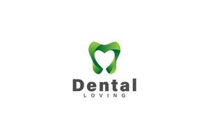 dental amoroso o dental cuidado logo diseño vector
