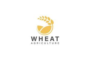 Wheat logo design vector with circle concept