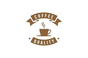 diseño de vector de sello de insignia de logotipo de cafetería