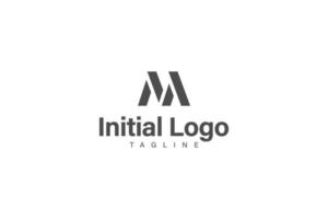 monograma con inicial letra metro logo diseño vector