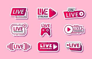 Live Stream Badge Set vector