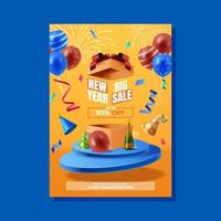 New Year Sale Poster Template vector