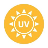 UV radiation icon vector solar ultraviolet light symbol for graphic design, logo, website, social media, mobile app, UI illustration.