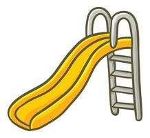 Funny and cute yellow slide for kids. vector