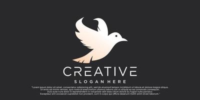 Bird logo template with line art style. creative abstract bird logo collection Premium Vector